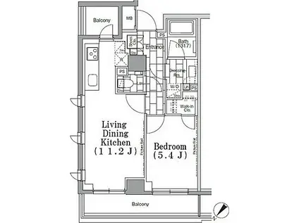 ONE ROOF FLAT TSUKISHIMA(1LDK/7階)の間取り写真