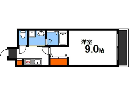 カルポカステーロ新白島(1K/3階)の間取り写真