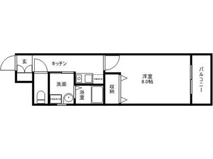 クリーンハイムII(1K/1階)の間取り写真