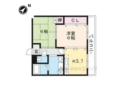 メゾンKS(2K/3階)の間取り写真