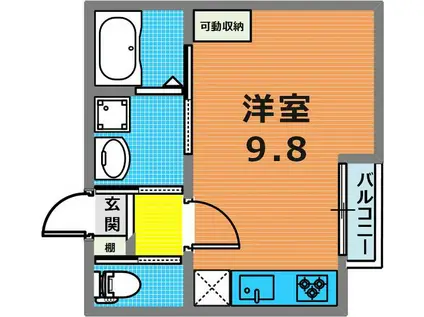 LUMINA(ワンルーム/4階)の間取り写真