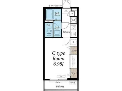 リブリ・OGWIII(1K/1階)の間取り写真