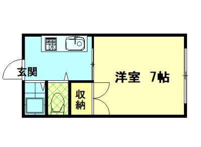 グランドハイツ鎌倉(1K/1階)の間取り写真