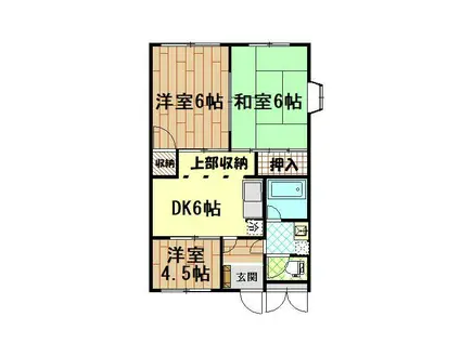 グリーンパーク田園19号(2LDK/3階)の間取り写真