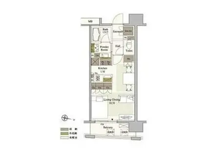 パークアクシス梅田(ワンルーム/10階)の間取り写真