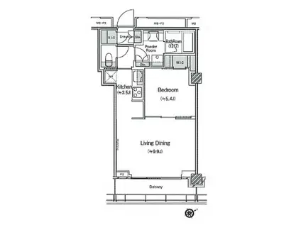 SHIBUYACAST. APARTMENT(1LDK/16階)の間取り写真