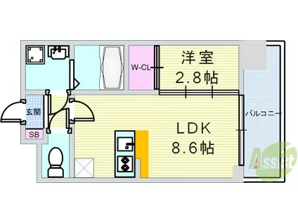 セレニテ中崎町リアン(1LDK/5階)の間取り写真