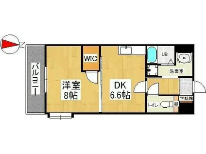 ウィングス片野II(2K/4階)の間取り写真