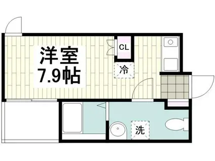 ベイルーム長後(ワンルーム/2階)の間取り写真