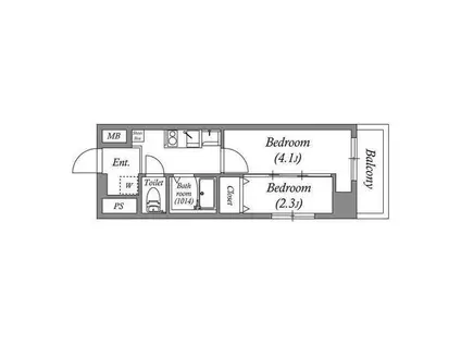 N-FLATS町田(1DK/5階)の間取り写真