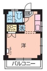 吉木コーポ(ワンルーム/2階)の間取り写真