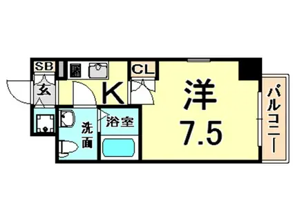 エス・キュート尼崎II(1K/8階)の間取り写真