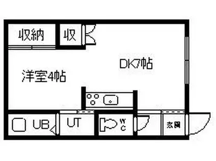 ハイツリバプール(1DK/2階)の間取り写真
