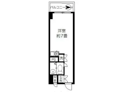 レジデンス上野(ワンルーム/4階)の間取り写真