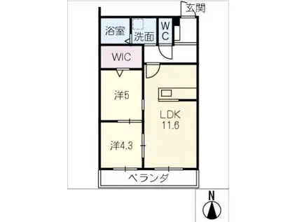 フロイデ(2LDK/1階)の間取り写真