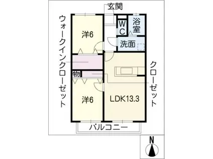 ソフィア A棟(2LDK/2階)の間取り写真