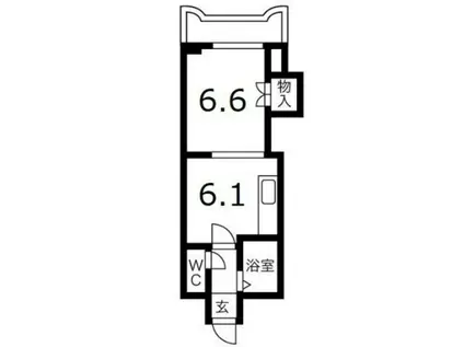 ティアラ手稲本町(1DK/6階)の間取り写真