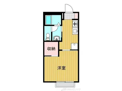 マンハイムII(1K/2階)の間取り写真