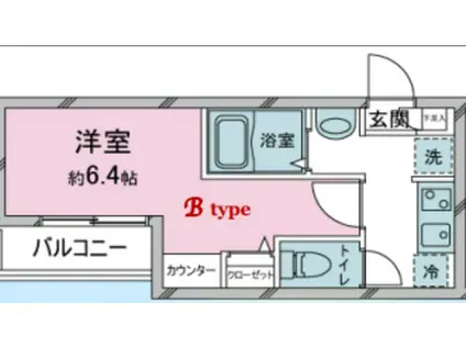 蕨市北町 アパート(1K/3階)の間取り写真