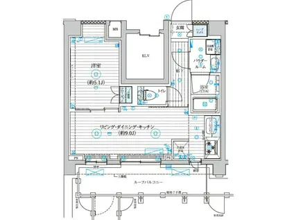 砧3丁目M(1LDK/4階)の間取り写真