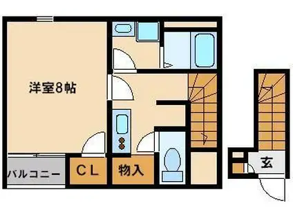 レオネクストエステシティIII(1K/2階)の間取り写真