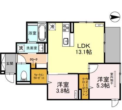 アン シャンテ(2LDK/2階)の間取り写真
