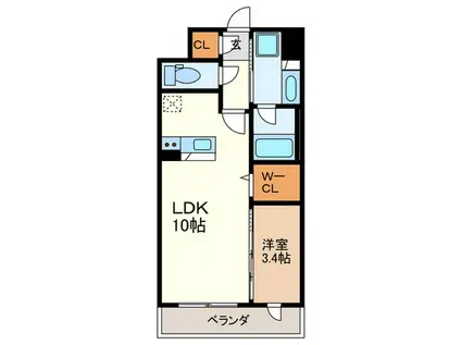 ATRIOFLATS井尻(1LDK/7階)の間取り写真