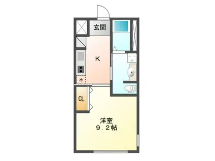 CASA EXCELSIOR II(1K/1階)の間取り写真