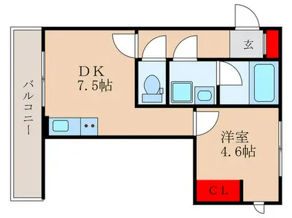 AOBA(1DK/2階)の間取り写真