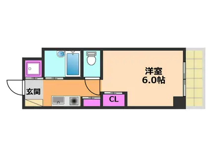メゾンドソレイユ(1K/1階)の間取り写真