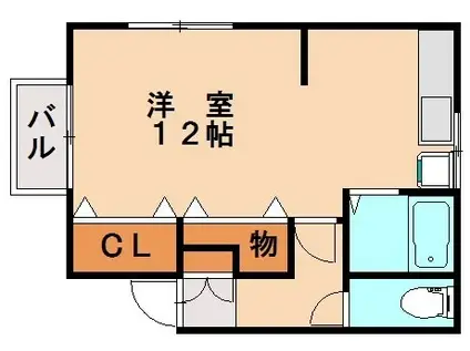 ウイング須玖(ワンルーム/1階)の間取り写真