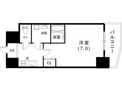 ファステート神戸アモーレ(1K/3階)の間取り写真