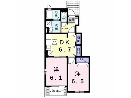 サニーコート(2DK/1階)の間取り写真