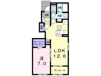 M・R・M 岩出I(1LDK/1階)の間取り写真
