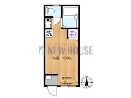 K・T神楽坂(ワンルーム/1階)の間取り写真