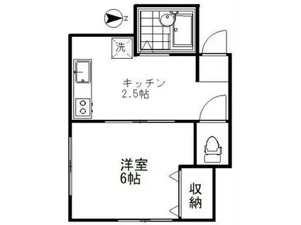 コーポ升竹(1K/2階)の間取り写真