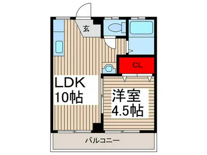 ハイツカワムラ(1LDK/2階)の間取り写真