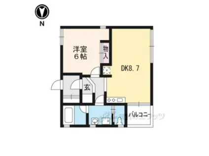 BELASTILE(1DK/2階)の間取り写真