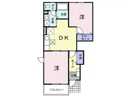 M-FLAT(2DK/1階)の間取り写真