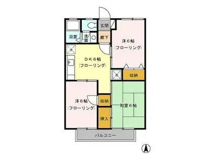 エミネンス壱番館(3DK/1階)の間取り写真