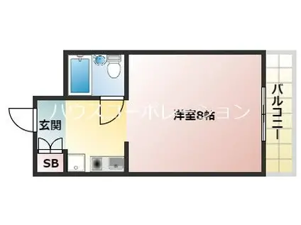 サンロイヤル(ワンルーム/3階)の間取り写真