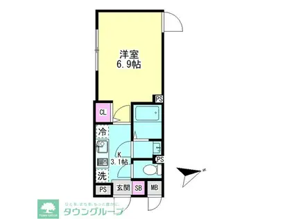 グランファーロ下北沢(1K/3階)の間取り写真