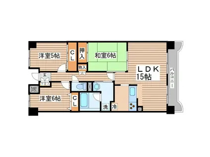 マジェスティックマンション多賀城(3LDK/1階)の間取り写真