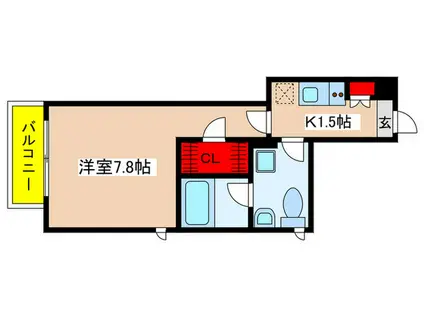 MDM上麻生II(1K/3階)の間取り写真