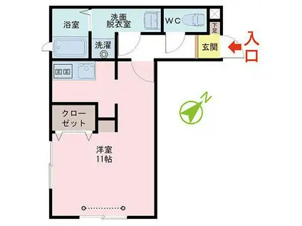 LE BEL AGE(ワンルーム/1階)の間取り写真