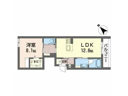 シャーメゾン松阪中央(1LDK/2階)の間取り写真