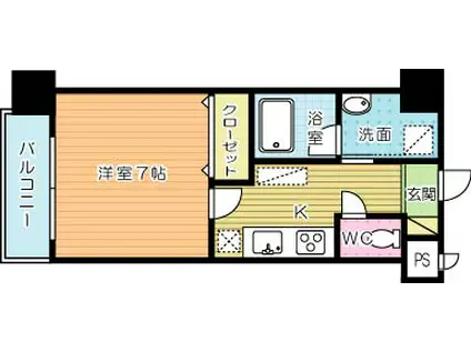 デュー・プレステージ(1K/3階)の間取り写真