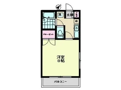 ベルコリーヌ(1K/2階)の間取り写真