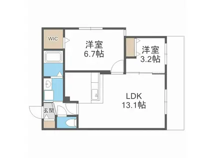 ラグナベルデ北9条(2LDK/3階)の間取り写真