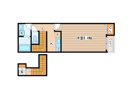 VIVALES SEEBA 小松島(1K/2階)の間取り写真